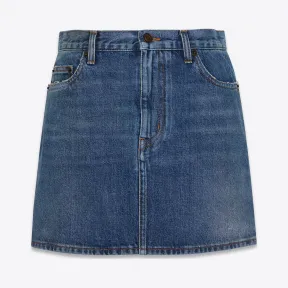 伊夫圣罗兰/Yves Saint laurent 女士 德克萨斯中等蓝色牛仔布半身裙 562893Y974U4502