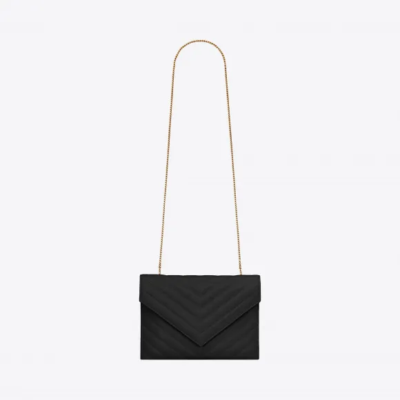 伊夫圣罗兰/Yves Saint laurent TRIBECA 颗粒纹理压花做旧真皮链条钱包 5692671CU071000