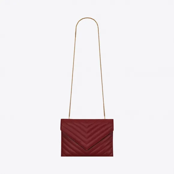 伊夫圣罗兰/Yves Saint laurent TRIBECA 颗粒纹理压花做旧真皮链条钱包 5692671CU076146
