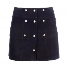 伊夫圣罗兰/Yves Saint laurent 纽扣绒面皮革半身裙 572284YC2RK1000