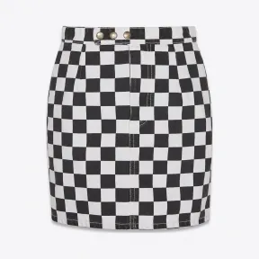 伊夫圣罗兰/Yves Saint laurent 女士 80年代风格黑白酵素洗牛仔布半身裙 573291Y888C1960