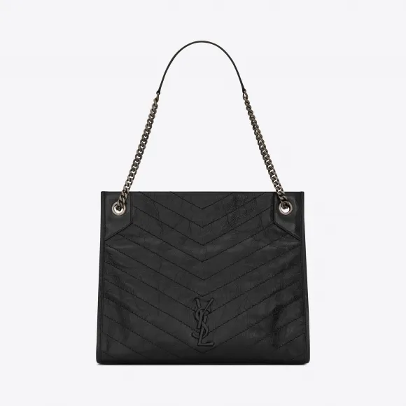 伊夫圣罗兰/Yves Saint laurent NIKI 中号复古褶皱真皮购物袋 5779990EN041000