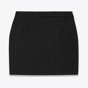 伊夫圣罗兰/Yves Saint laurent rive gauche条纹羊毛法兰绒迷你半身裙 580279Y127W1070