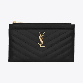 伊夫圣罗兰/Yves Saint laurent MONOGRAM 小号粒面压花真皮纸币钱袋 584872BOW011000