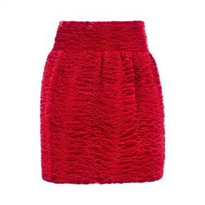 伊夫圣罗兰/Yves Saint laurent 纹理高腰迷你半身裙 588218Y735V6366