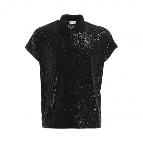 伊夫圣罗兰/Yves Saint laurent 亮片装饰四角方马球衫 601538YBOK21001