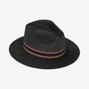 伊夫圣罗兰/Yves Saint laurent 女士 对比效果条纹帆布饰带巴拿马草帽 6087593YB831000