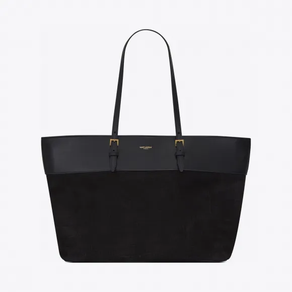 伊夫圣罗兰/Yves Saint laurent BOUCLE鳄鱼纹压印牛巴革和光滑皮革中号横款购物包