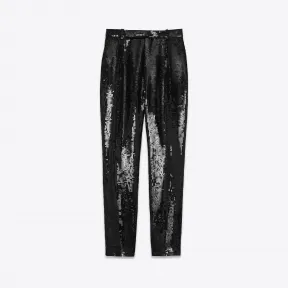 伊夫圣罗兰/Yves Saint laurent Saint Laurent貂皮褶皱裤子 亮片 619445Y012W1000