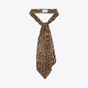 伊夫圣罗兰/Yves Saint laurent 大号豹猫印花绉纱领结