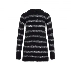 伊夫圣罗兰/Yves Saint laurent 黑色 亮片条纹马海毛混纺针织 637737YAVD21081