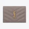 伊夫圣罗兰/Yves Saint laurent monogram粒面压印皮革翻盖卡包 668290BOWA11202