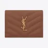 伊夫圣罗兰/Yves Saint laurent 绗缝粒面皮革monogram卡包 668290BOWA12516