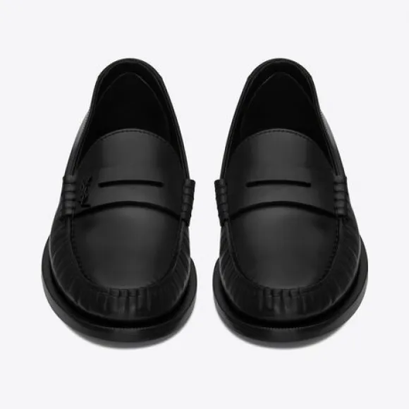 伊夫圣罗兰/Yves Saint laurent monogram光滑皮革便士乐福鞋 6702321VUVV1000