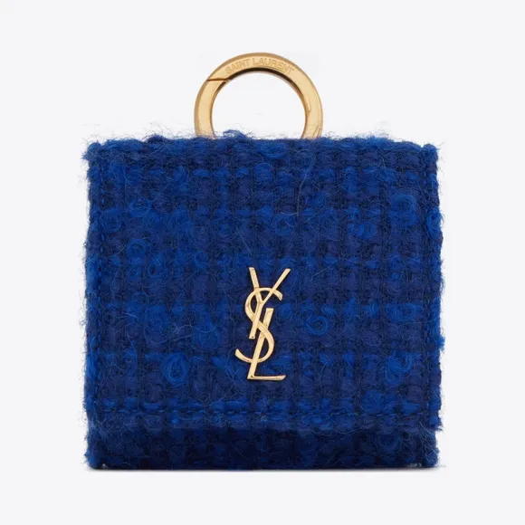 伊夫圣罗兰/Yves Saint laurent 混纺粗花呢和柔软皮革收纳袋, 适用于AIRPODS PRO 675329FAAA34360