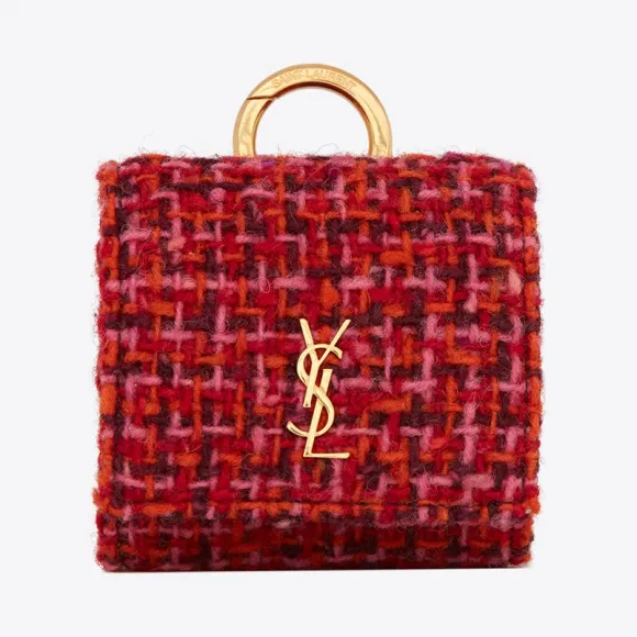 伊夫圣罗兰/Yves Saint laurent 粗花呢和柔软皮革收纳袋, 适用于AIRPODS PRO 675329FAAAN5780