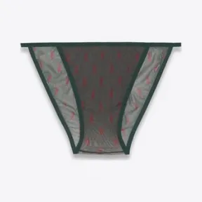 伊夫圣罗兰/Yves Saint laurent 针织薄纱字母标志内裤 676125Y36ML3054