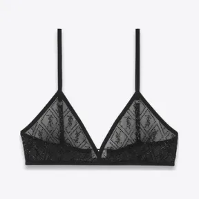 伊夫圣罗兰/Yves Saint laurent 针织薄纱字母标志内衣，点缀仿水晶 676132Y36DR1001