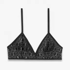 伊夫圣罗兰/Yves Saint laurent 针织薄纱字母标志内衣，点缀仿水晶 676132Y36DR1067