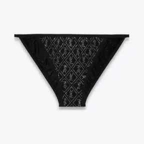 伊夫圣罗兰/Yves Saint laurent 针织薄纱字母标志内裤，点缀仿水晶。 676133Y36DR1067