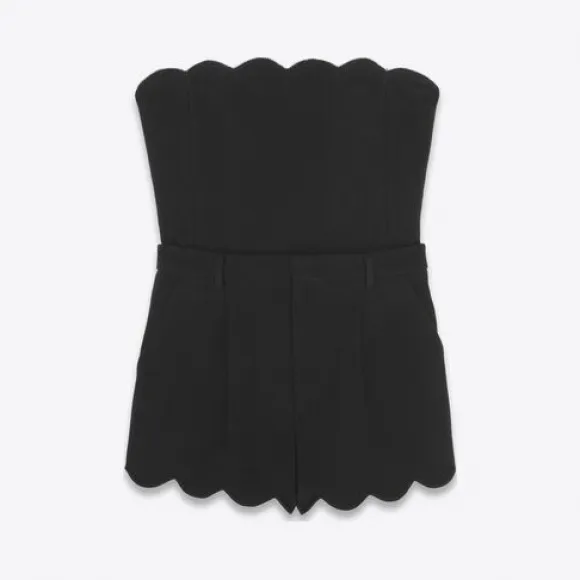 伊夫圣罗兰/Yves Saint laurent 双层细沙面料束胸连身衣 686267Y024K1000