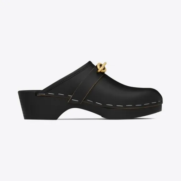 伊夫圣罗兰/Yves Saint laurent le maillon光滑皮革木屐 687381AAAD81000