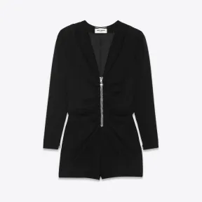 伊夫圣罗兰/Yves Saint laurent Saint Laurent细沙面料长袖连身衣 690776Y012W1000