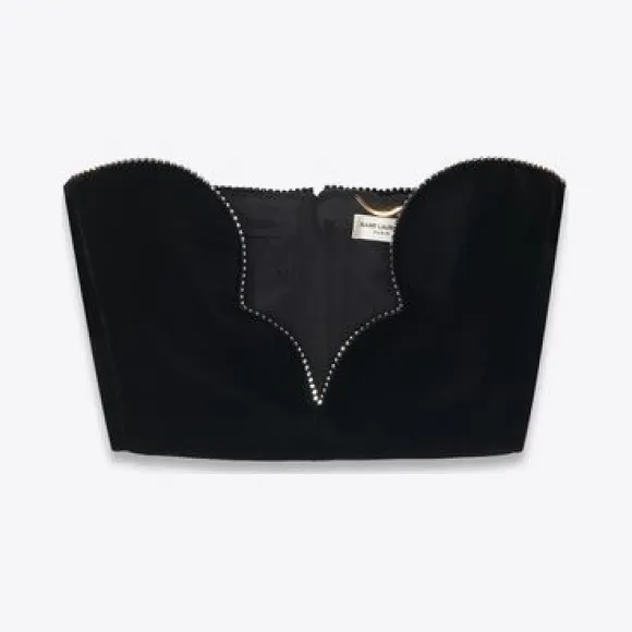 伊夫圣罗兰/Yves Saint laurent 绒面仿水晶胸衣 691608Y525R1000