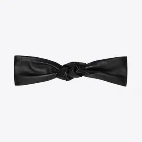 伊夫圣罗兰/Yves Saint laurent 正面系结皮革和桑蚕丝束发带 6920393YI861000
