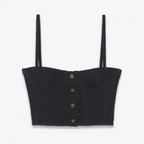 伊夫圣罗兰/Yves Saint laurent 做旧黑色牛仔束腰 695163YA5711220