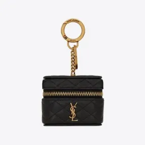 伊夫圣罗兰/Yves Saint laurent gaby绗缝羊皮革耳机盒,适用于airpods 696582AAAJU1000