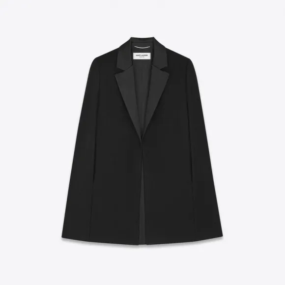 伊夫圣罗兰/Yves Saint laurent 羊毛毡燕尾服斗篷 707030Y2F591001