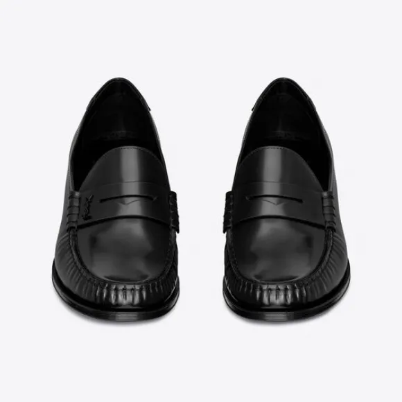 伊夫圣罗兰/Yves Saint laurent le loafer monogram光滑皮革高跟便士乐福鞋 7110321VUVV1000