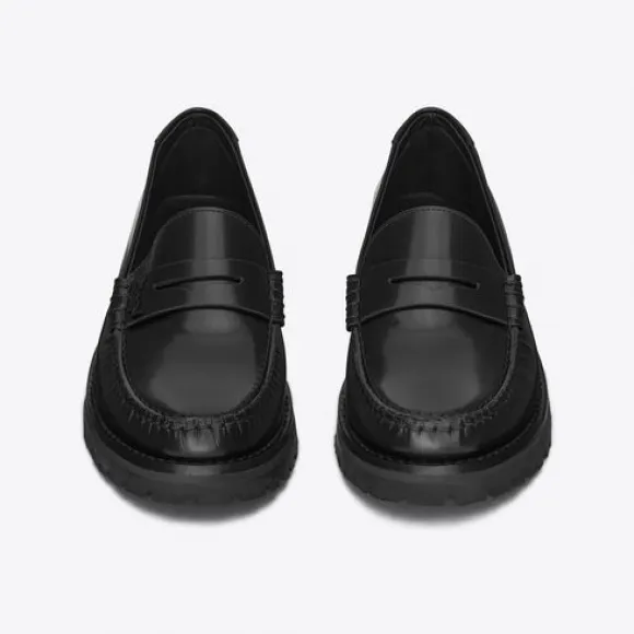 伊夫圣罗兰/Yves Saint laurent le loafer monogram光滑皮革厚底便士乐福鞋 716556AO9VV1000