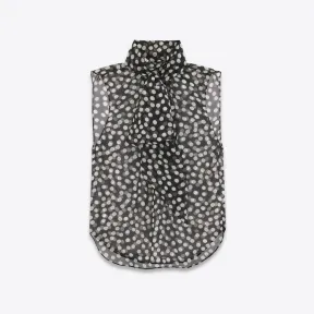 伊夫圣罗兰/Yves Saint laurent 桑蚕丝平纹花结领短衫 730813Y8B481095