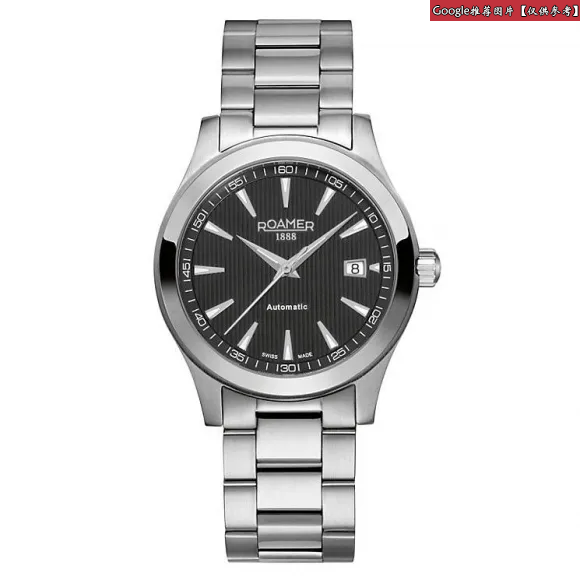 罗马表/Roamer 信心纤薄II自动系列 全实心不锈钢表壳 瑞士超薄全自动机械机芯 113609-41-55-01