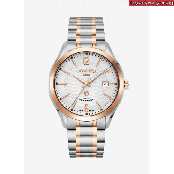 罗马表/Roamer 信心纤薄II自动系列 全实心不锈钢表壳 瑞士超薄全自动机械机芯 113609-4115-01