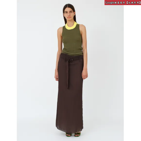 普拉达/Prada 深棕色  长裙 P166OR 1IQP F0003