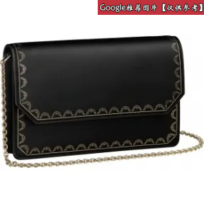 卡地亚/Cartier CRL1002221 - Guirlande de Cartier手拿包 - 黑色小牛皮 镀金装饰