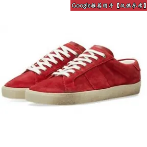 伊夫圣罗兰/Yves Saint laurent 这款SHORT CLASSIC SL / 06运动鞋采用绒面革和红色皮革制成 