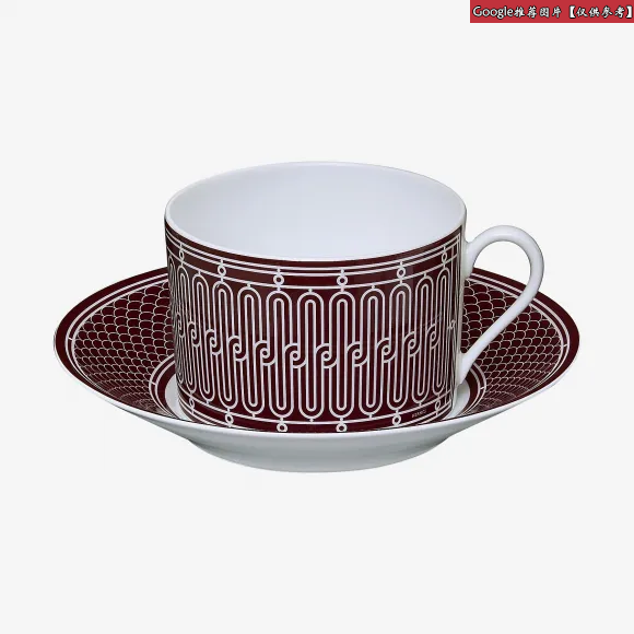 爱马仕/Hermes 灰色 H Deco rouge早餐杯与杯碟 P041015P