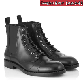 Jimmychoo/吉米周 黑色闪亮小牛皮靴子 JULESSNC010003