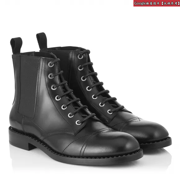 Jimmychoo/吉米周 黑色闪亮小牛皮靴子 JULESSNC010003
