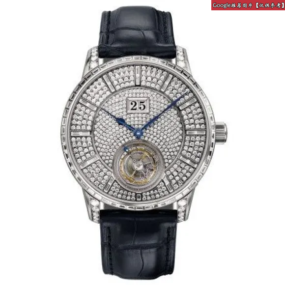 格拉苏蒂/Glashutte Original 议员系列 42MM 18k白金，表圈镶钻54颗（约2.12克拉） 自动机械机芯 男表 1-94-03-06-40-30