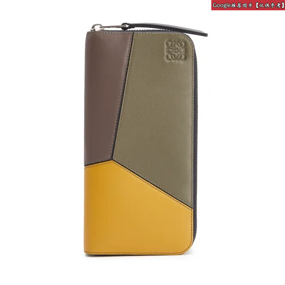 罗意威/Loewe Puzzle Open WalletKhaki Green/Ochre 121.30LU46
