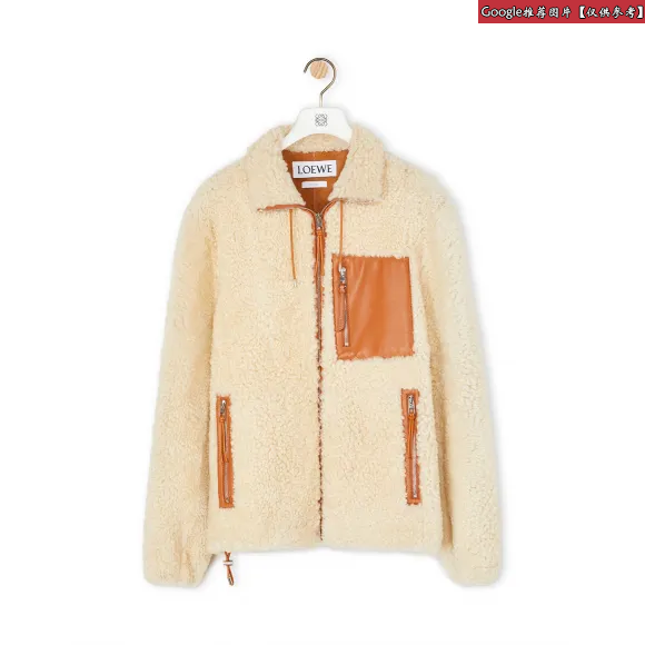 罗意威/Loewe Shearling JacketGrey/Black H1298913AU