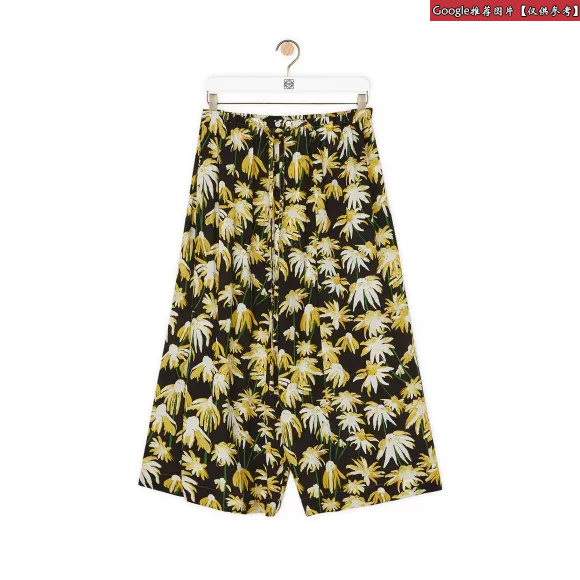 罗意威/Loewe Daisy Print Drawstring ShortsBlack/Yellow H2102013PO
