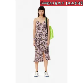 凯卓/Kenzo 淡粉色 礼服 荷叶边真丝“ Flying Phoenix”连衣裙 F952RO118525.33.34