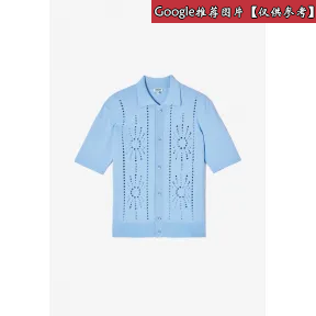 凯卓/Kenzo 天蓝色 凉鞋 镂空针织polo衫 F955PO8063DA.64.S