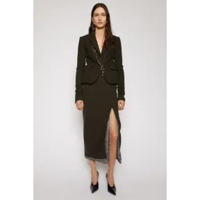 阿克尼/Acne 女士 正面开衩铅笔裙 煤灰色 AF0164-AA2